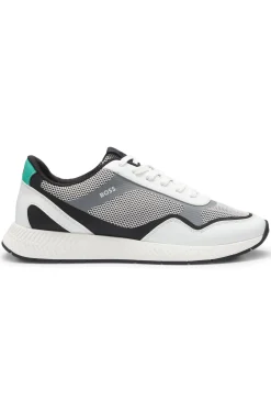 Sneakers aus Mesh mit gerippter Sohle