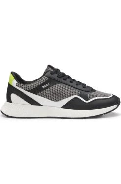 Sneakers aus Mesh mit gerippter Sohle