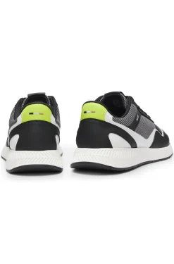 Sneakers aus Mesh mit gerippter Sohle