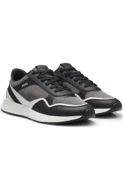 Sneakers aus Mesh mit gerippter Sohle