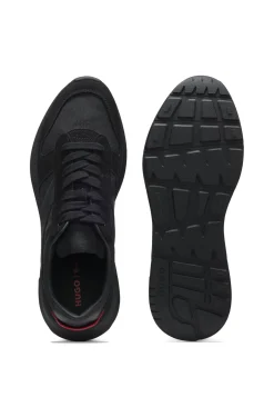 Sneakers aus Monogramm-Jacquard mit Besätzen aus Velourslederimitat