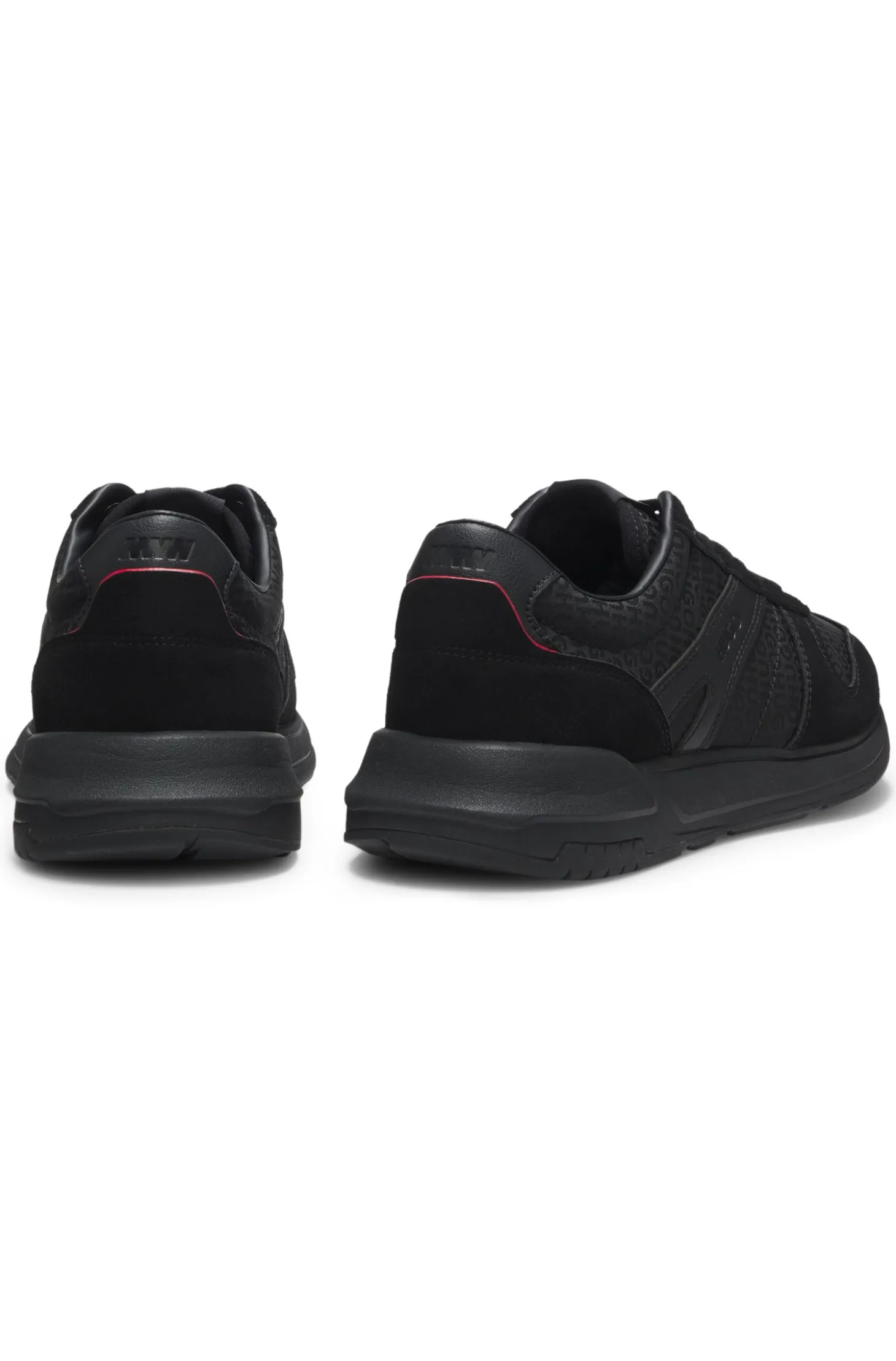 Sneakers aus Monogramm-Jacquard mit Besätzen aus Velourslederimitat