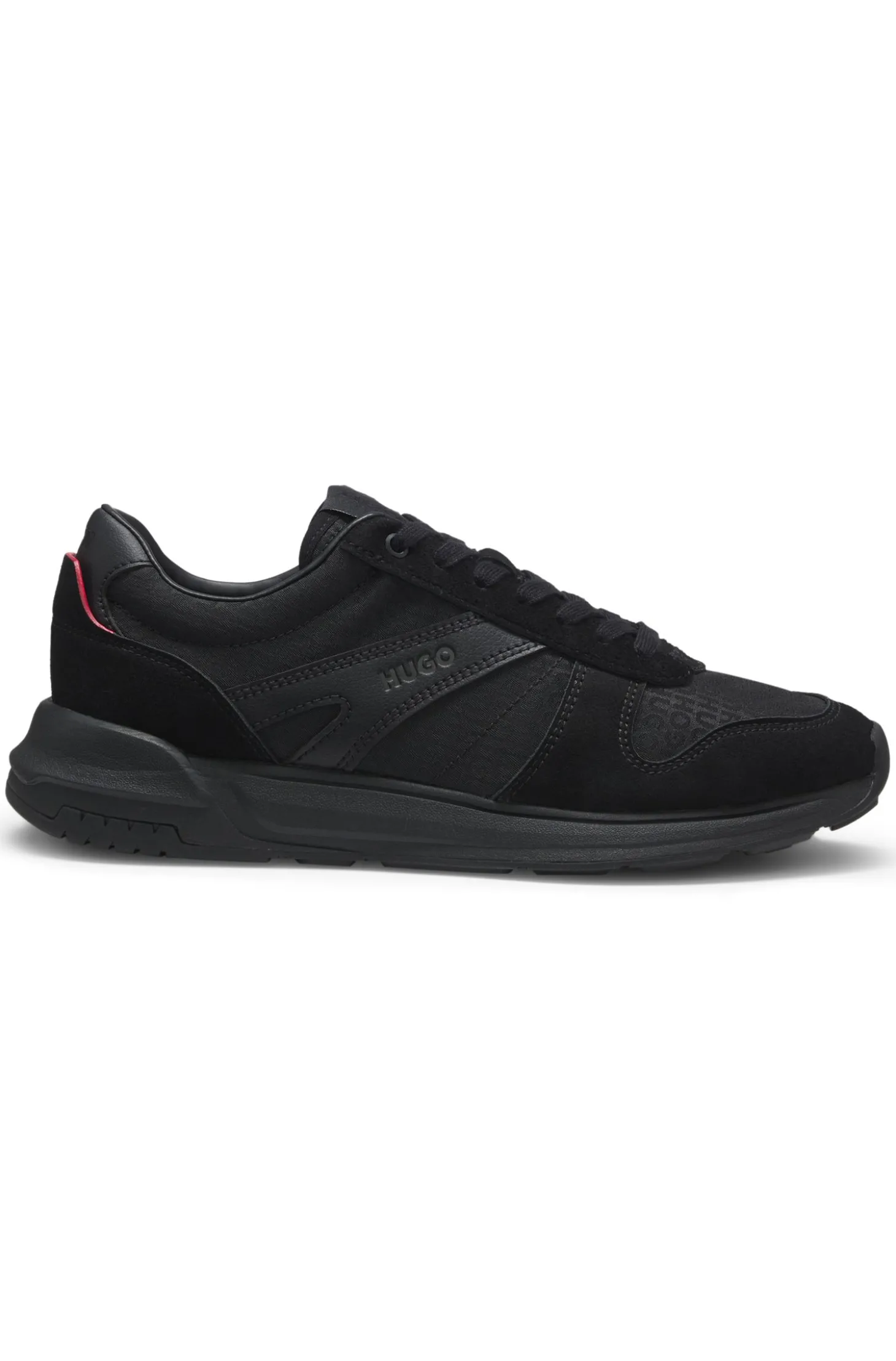 Sneakers aus Monogramm-Jacquard mit Besätzen aus Velourslederimitat
