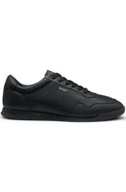 Sneakers aus Nappaleder mit goldfarbenem Branding