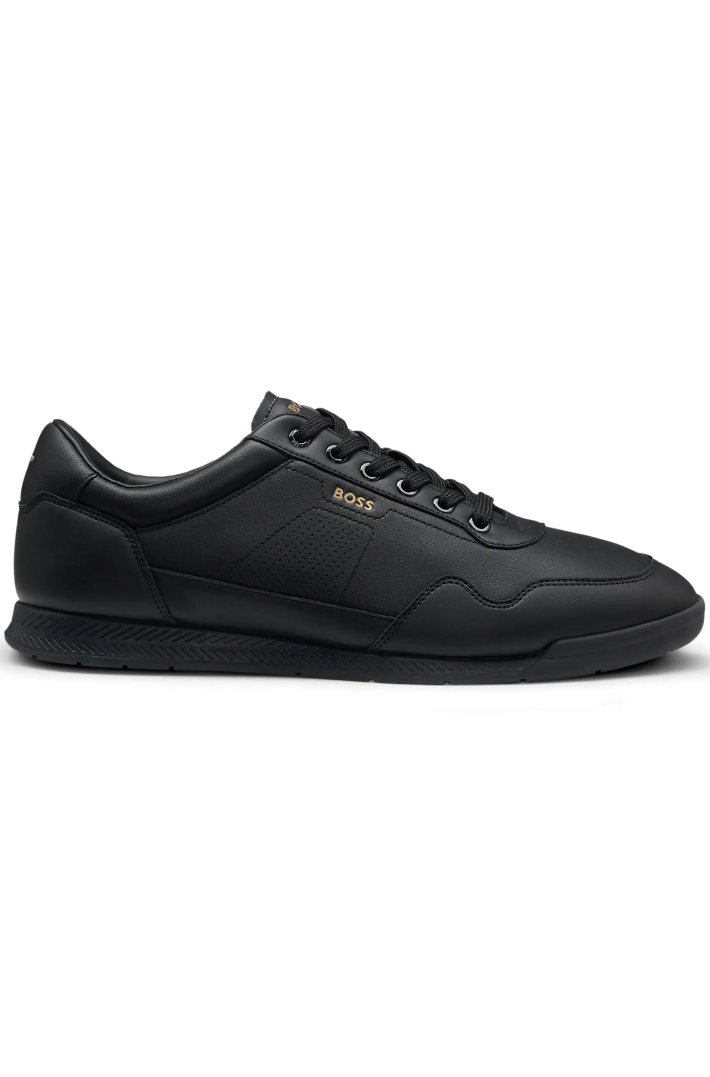 Sneakers aus Nappaleder mit goldfarbenem Branding