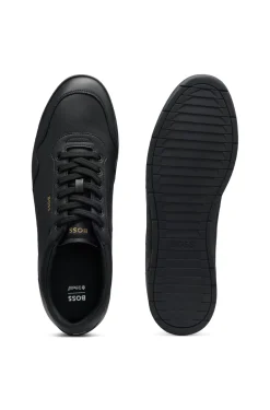 Sneakers aus Nappaleder mit goldfarbenem Branding