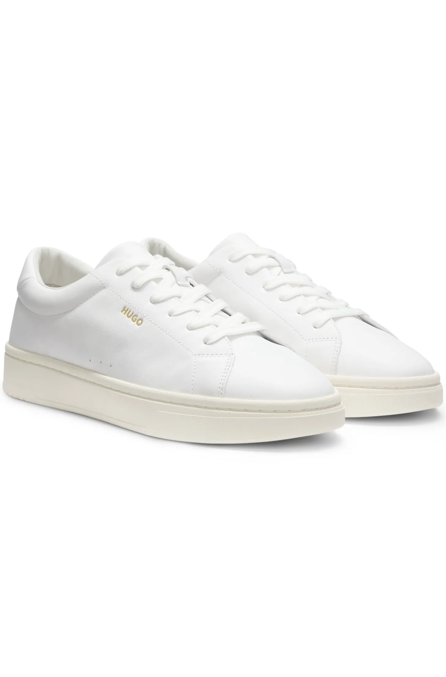 Sneakers aus Nappaleder mit goldfarbenem Logo