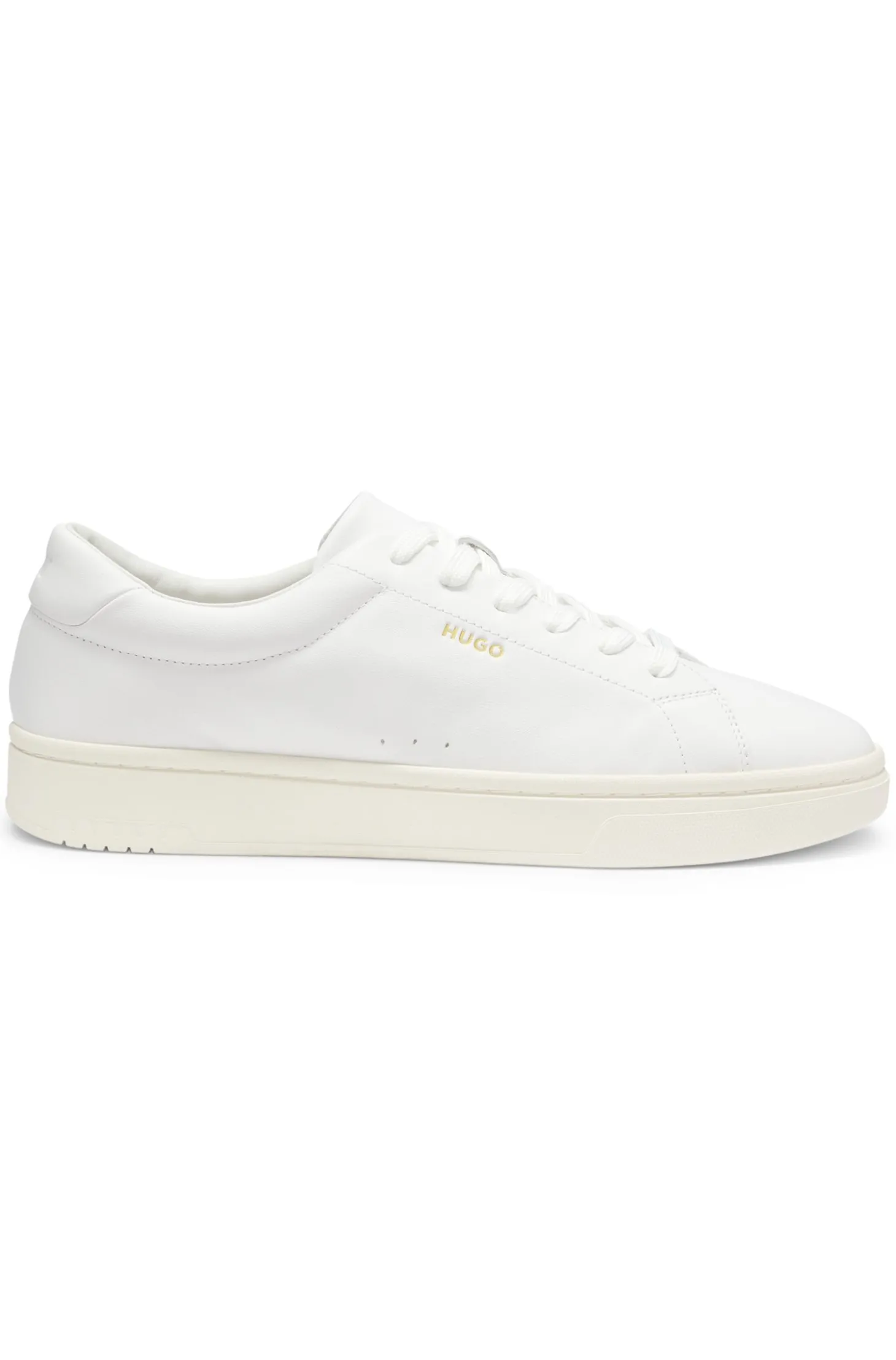Sneakers aus Nappaleder mit goldfarbenem Logo