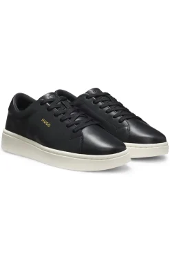 Sneakers aus Nappaleder mit goldfarbenem Logo