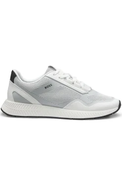 Sneakers aus reflektierendem Nylon mit geriffelter Sohle