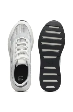 Sneakers aus reflektierendem Nylon mit geriffelter Sohle
