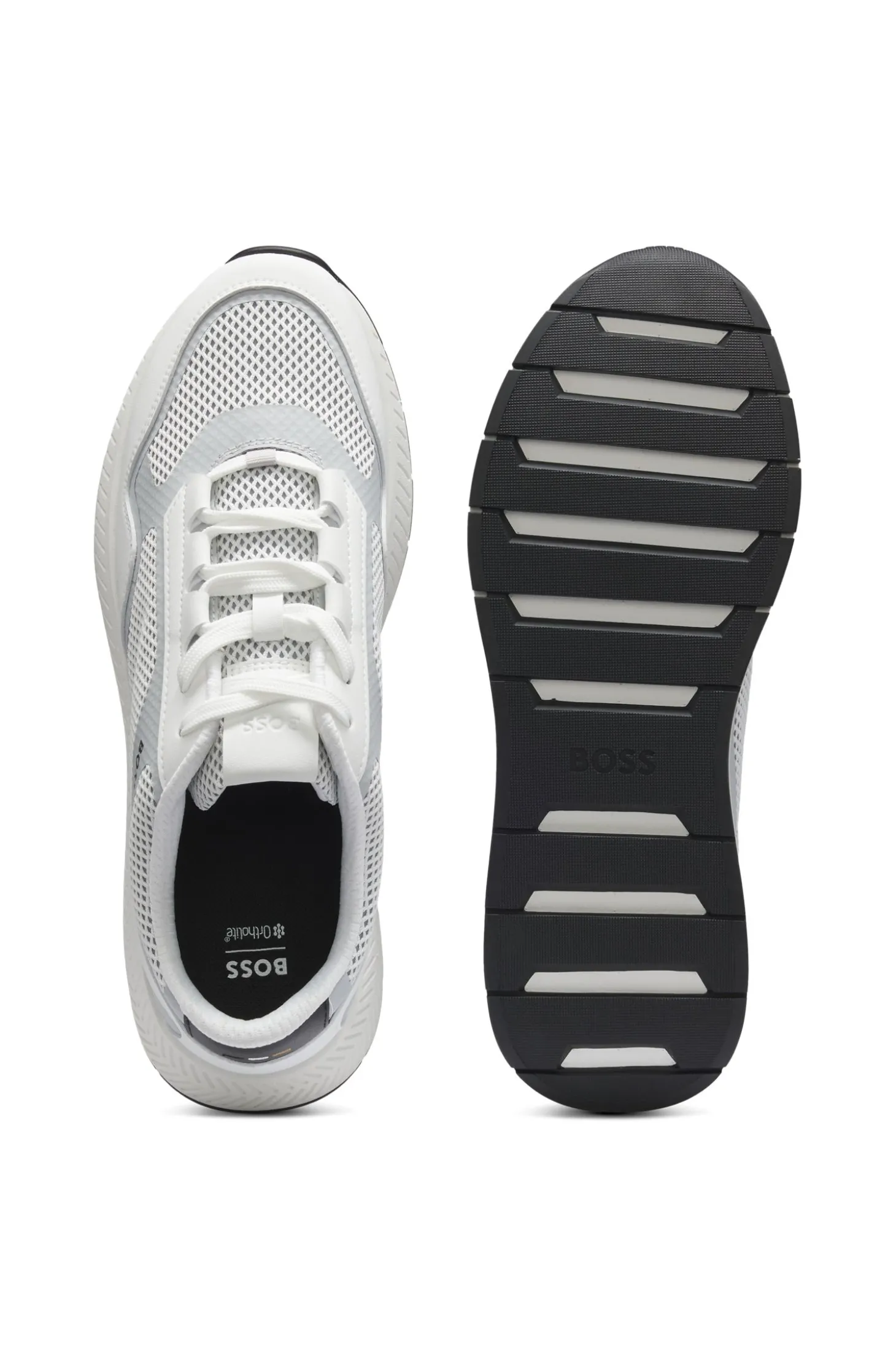Sneakers aus reflektierendem Nylon mit geriffelter Sohle