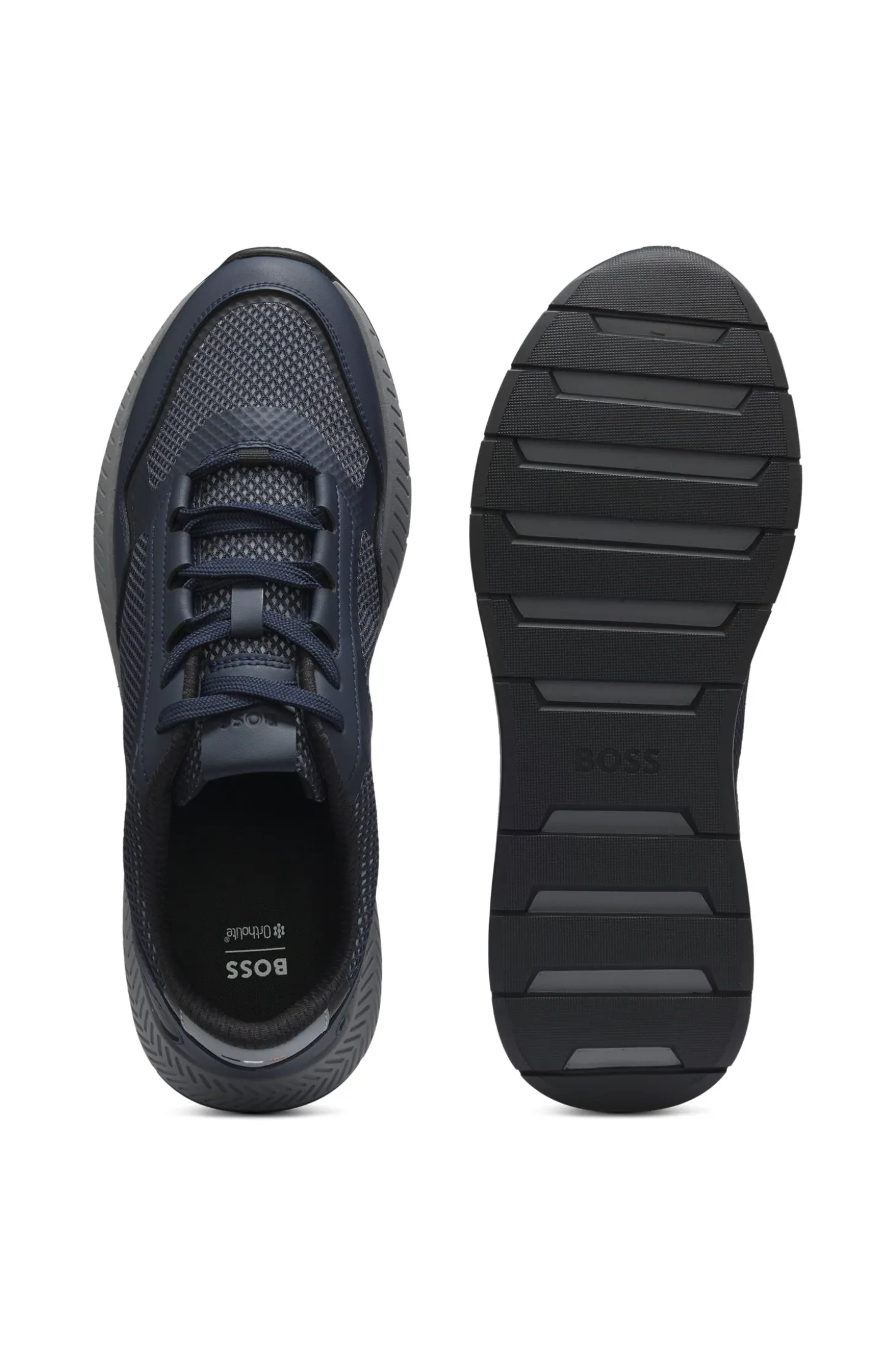 Sneakers aus reflektierendem Nylon mit geriffelter Sohle