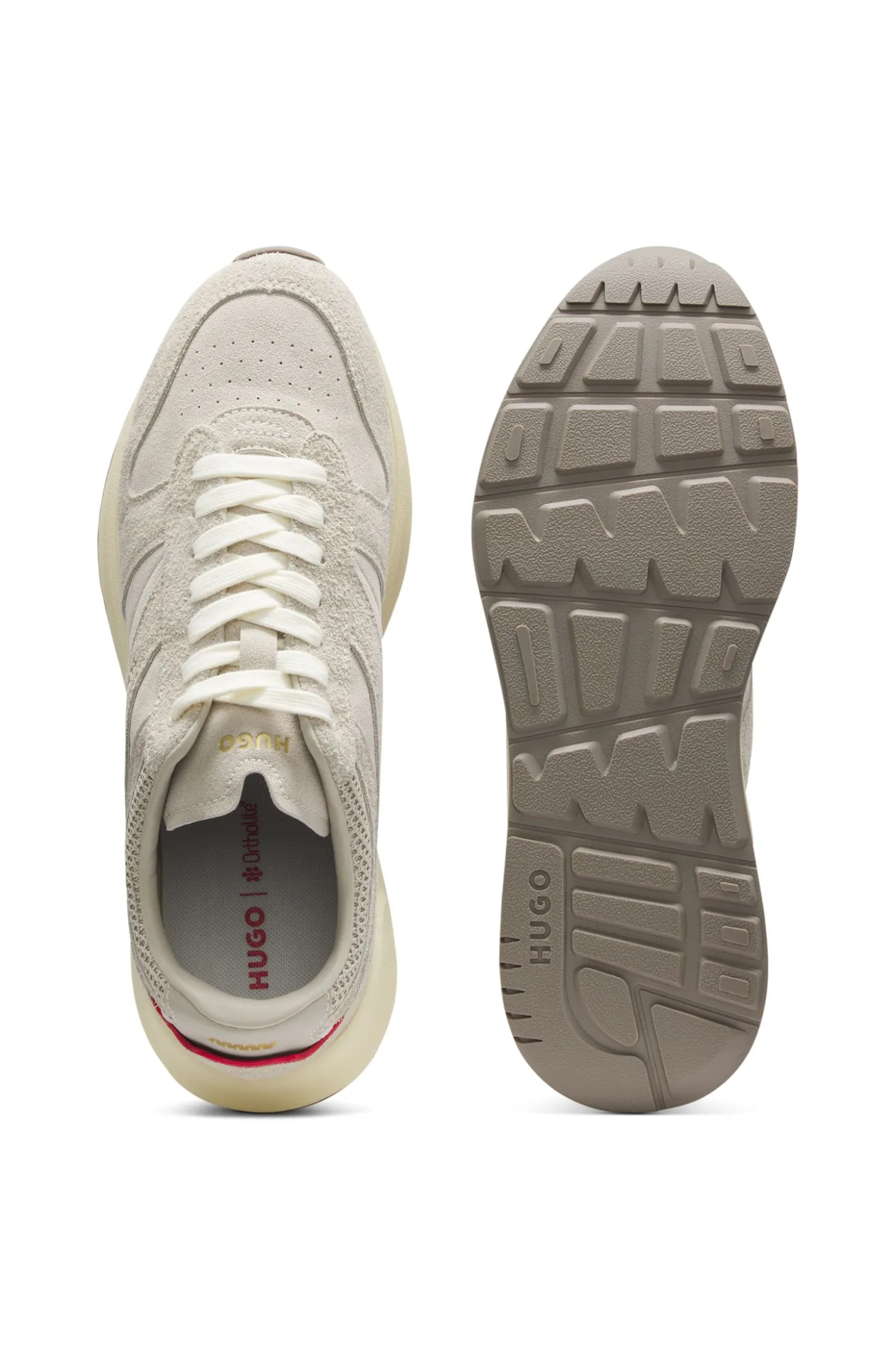 Sneakers aus strukturiertem Veloursleder mit Logo-Details
