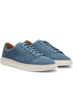Sneakers aus Veloursleder mit Logo-Prägung