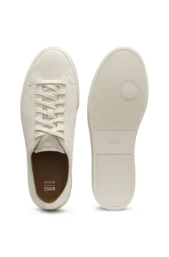 Sneakers aus Veloursleder mit Logo-Prägung