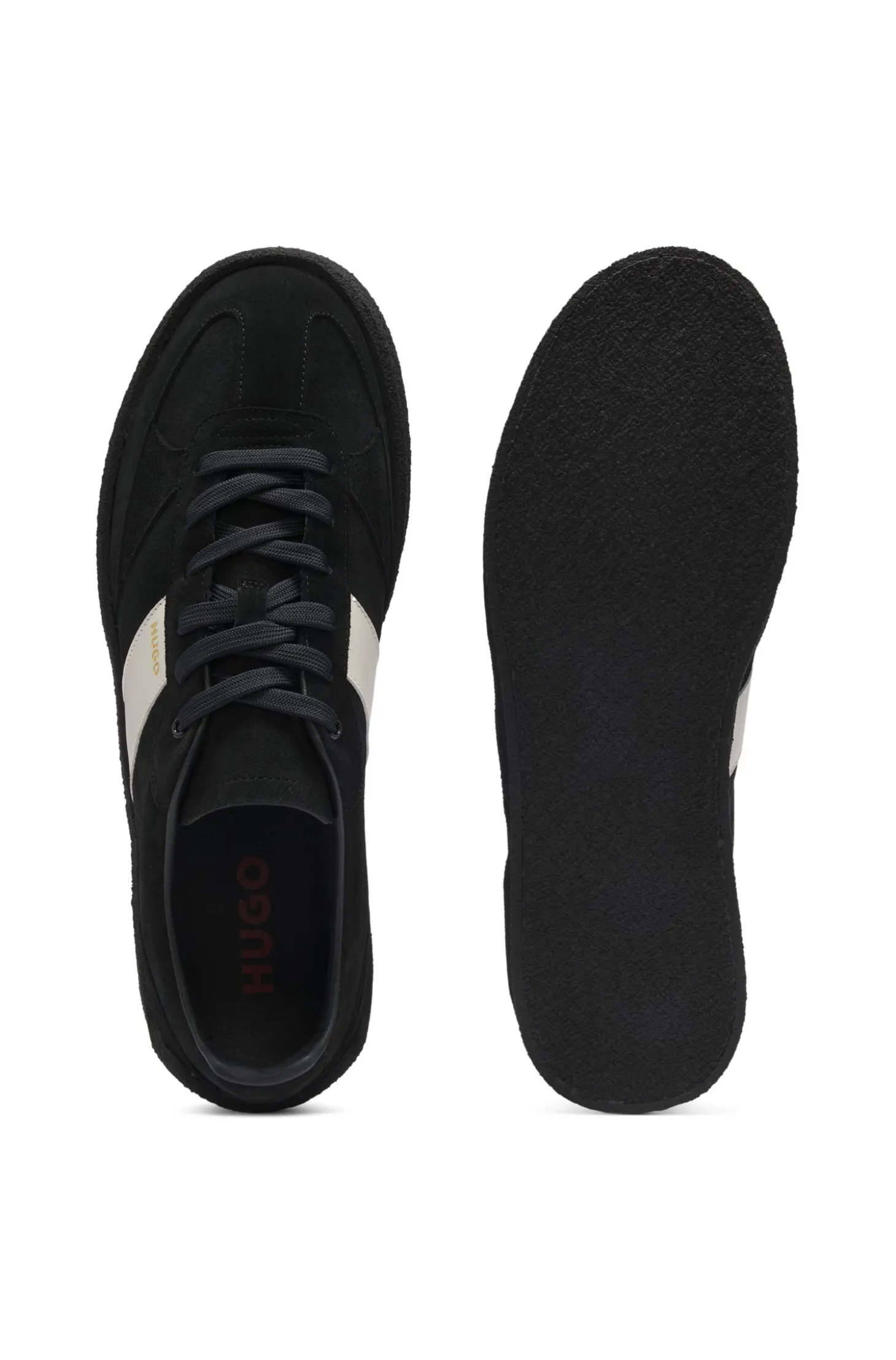 Sneakers aus Veloursleder mit Seitenstreifen