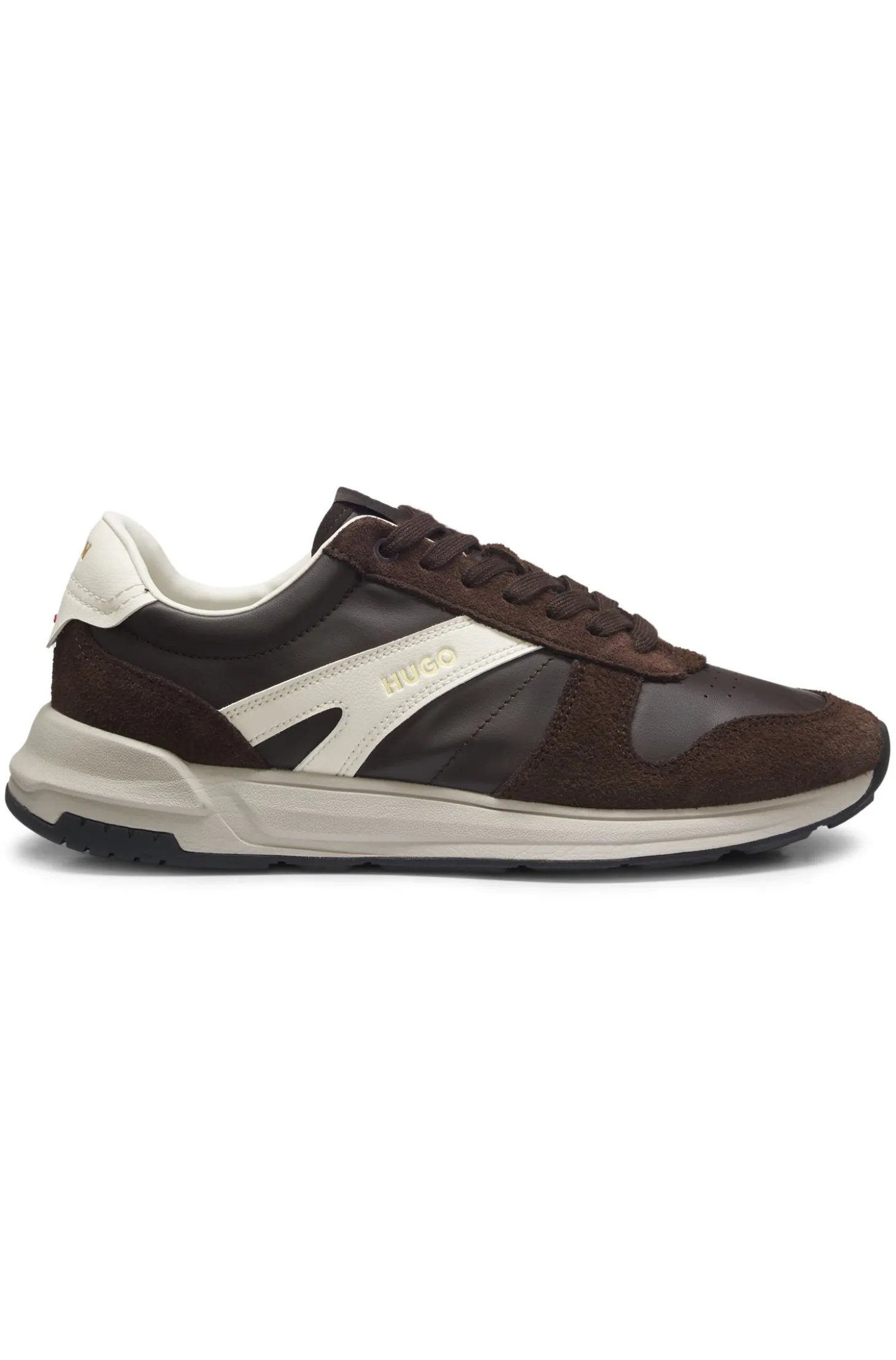 Sneakers aus Veloursleder mit goldfarbenem Folien-Logo