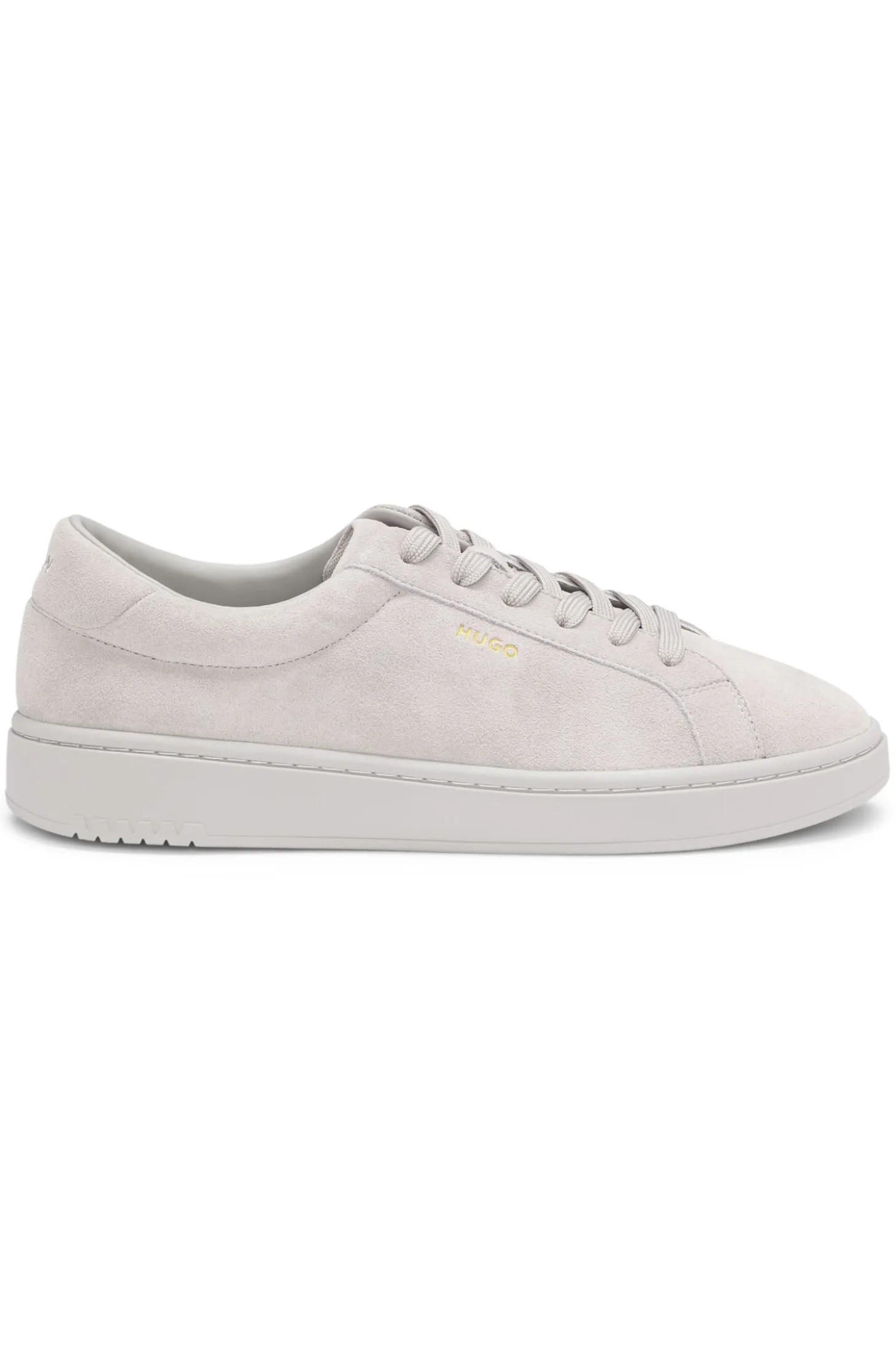 Sneakers aus Veloursleder mit goldfarbenem Folien-Logo
