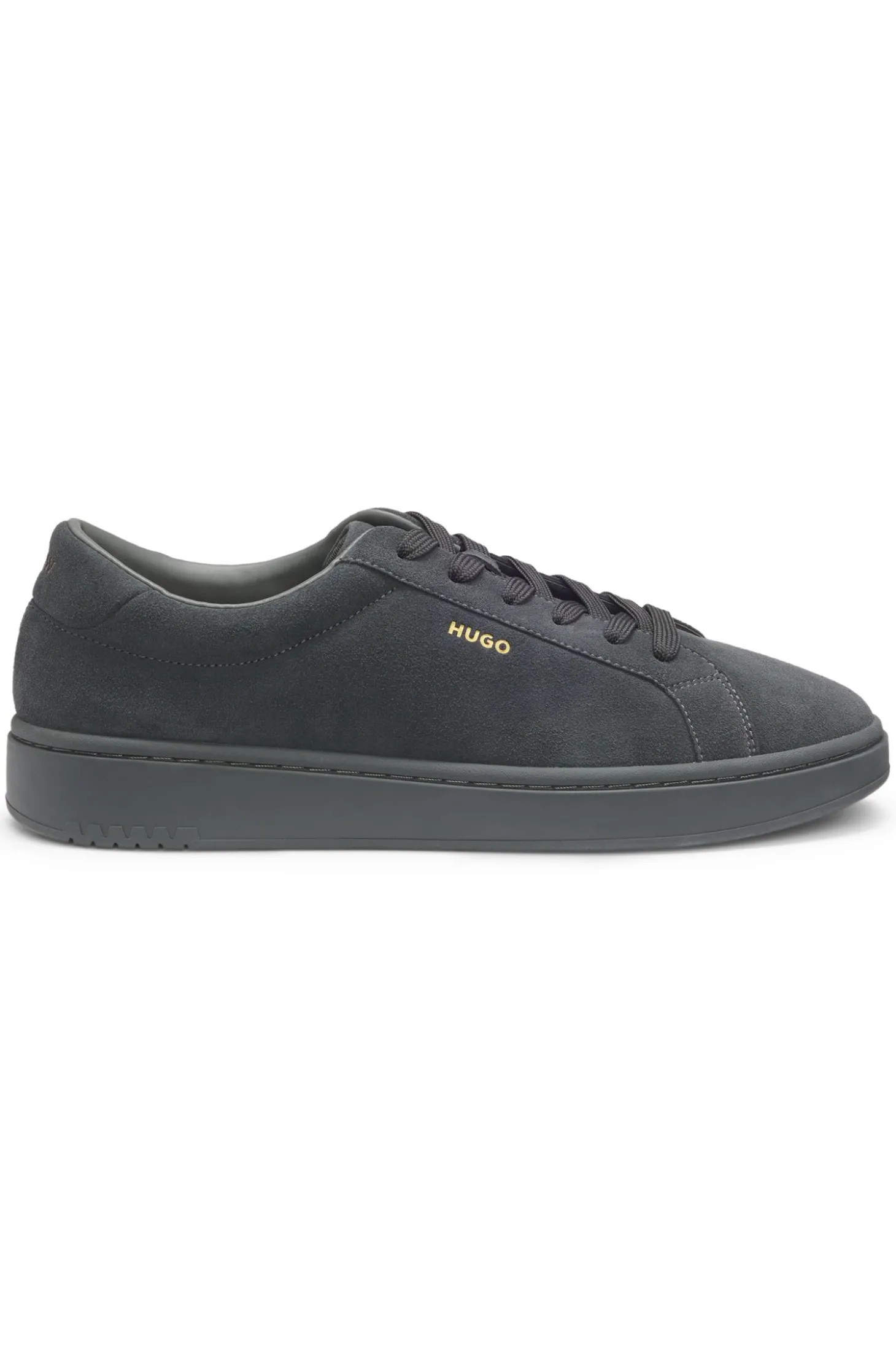 Sneakers aus Veloursleder mit goldfarbenem Folien-Logo