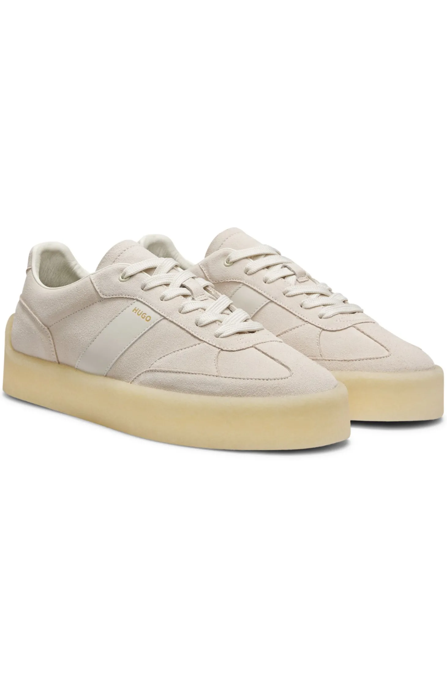 Sneakers aus Veloursleder mit Seitenstreifen