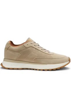 Sneakers aus Veloursleder mit Perforationen