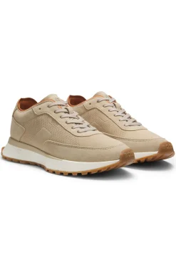 Sneakers aus Veloursleder mit Perforationen
