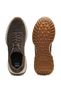 Sneakers aus Veloursleder mit Perforationen