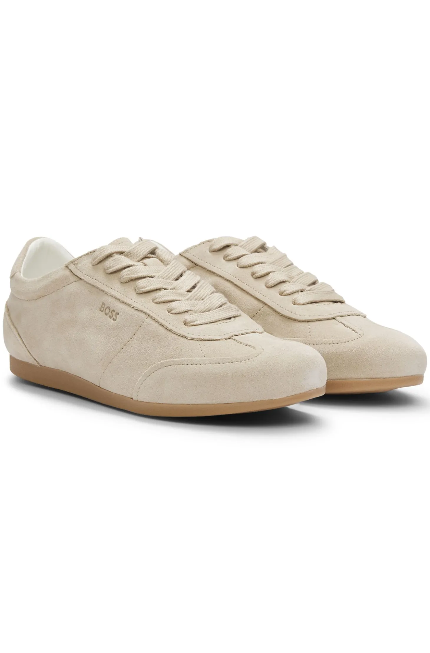 Sneakers aus Veloursleder mit Logo-Details