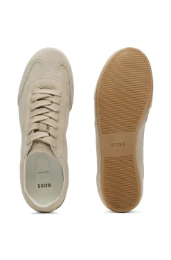 Sneakers aus Veloursleder mit Logo-Details