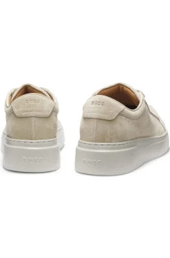 Sneakers aus Veloursleder mit verdecktem Keilabsatz