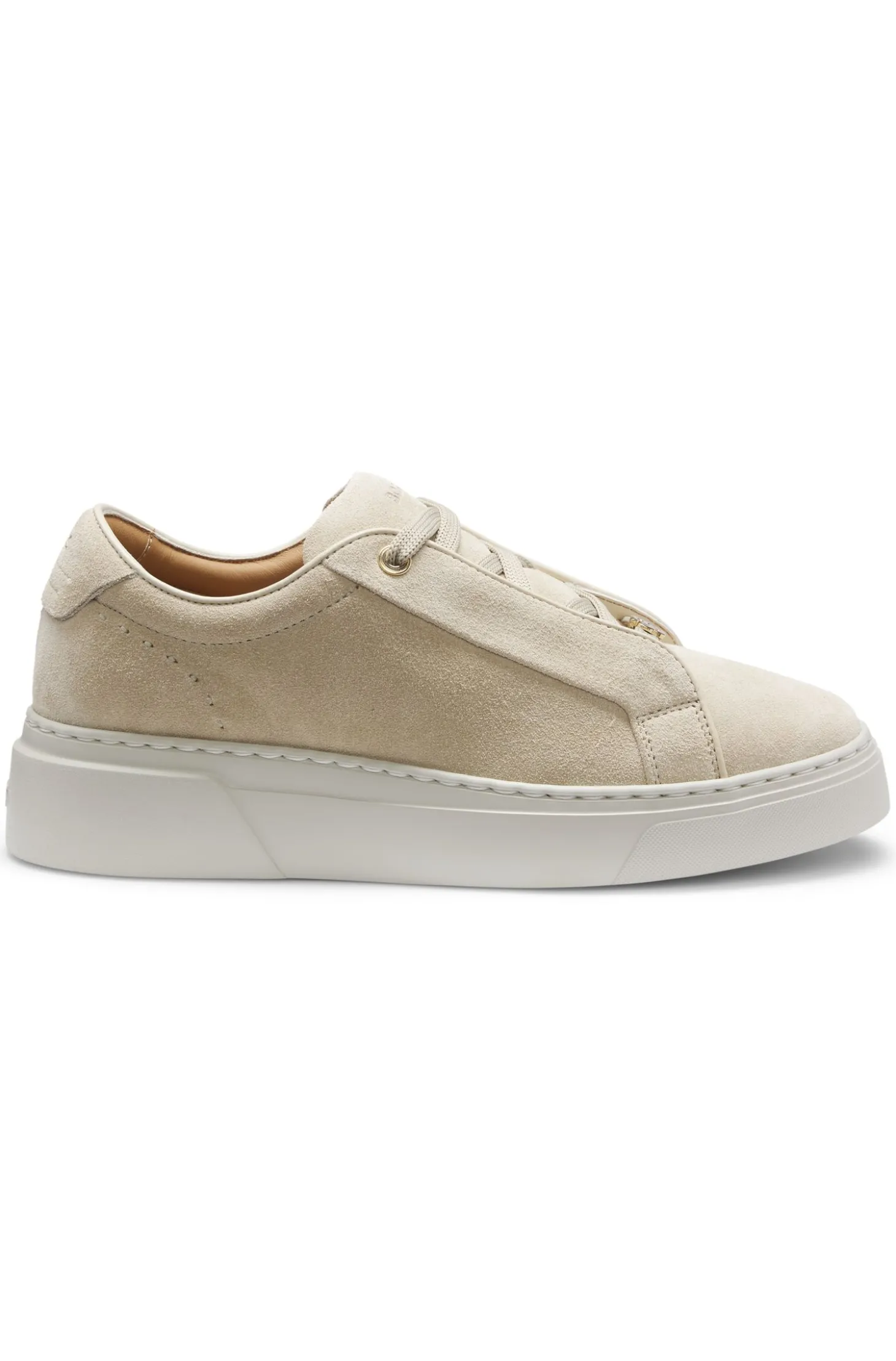Sneakers aus Veloursleder mit verdecktem Keilabsatz