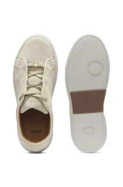 Sneakers aus Veloursleder mit verdecktem Keilabsatz