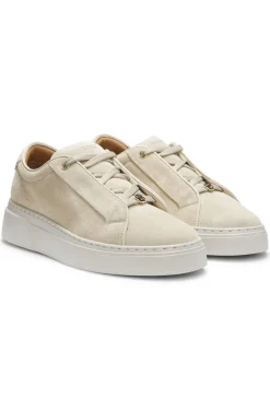 Sneakers aus Veloursleder mit verdecktem Keilabsatz