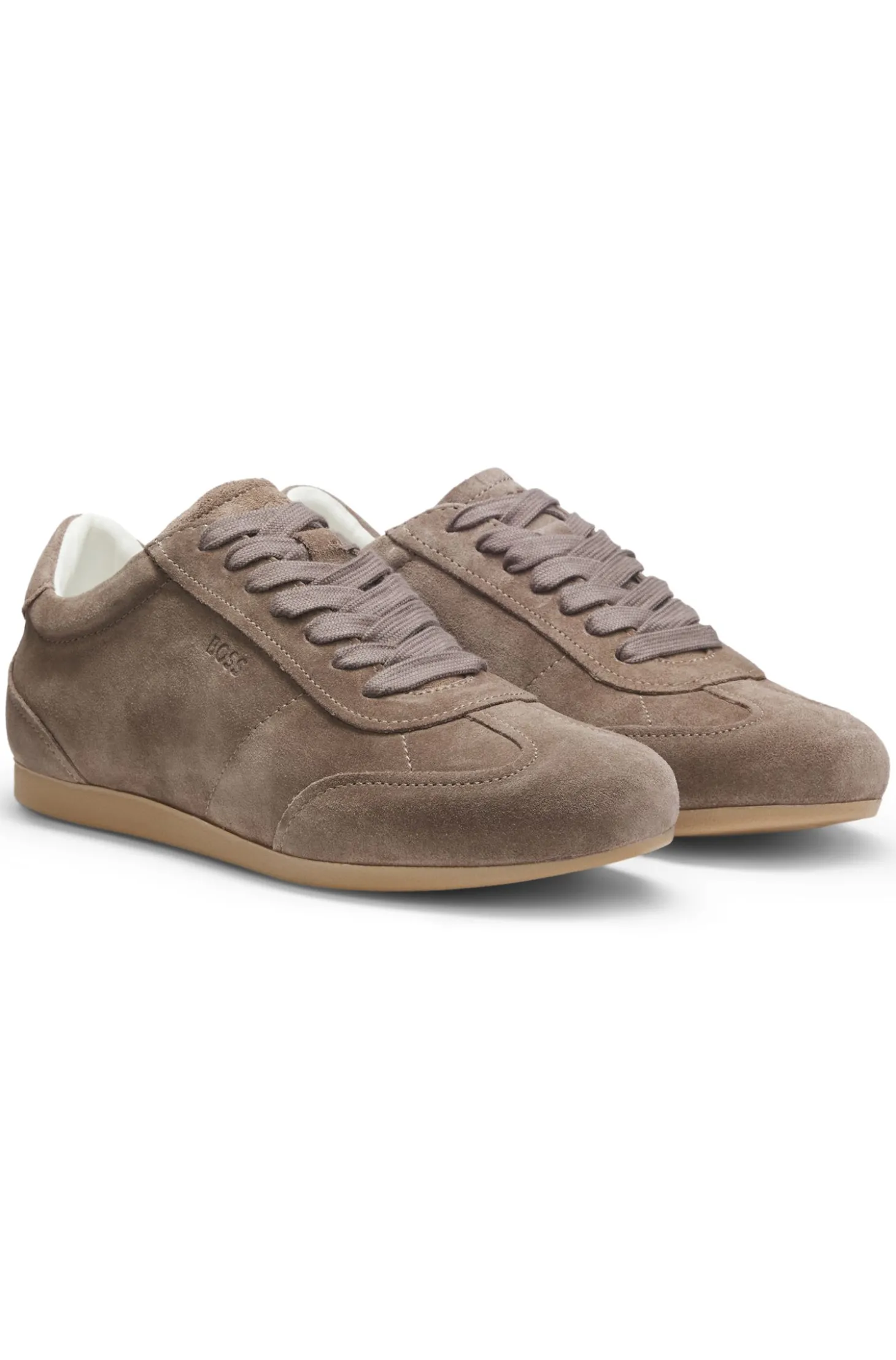 Sneakers aus Veloursleder mit Logo-Details