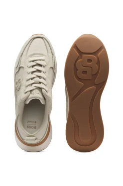 Sneakers aus Veloursleder mit Double-B-Monogramm