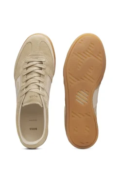 Sneakers aus Veloursleder mit Glattleder-Details