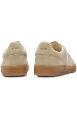 Sneakers aus Veloursleder mit Glattleder-Details