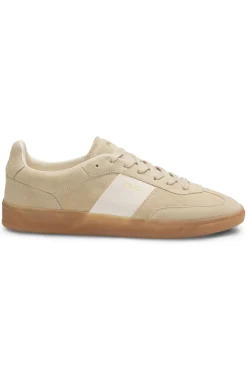 Sneakers aus Veloursleder mit Glattleder-Details