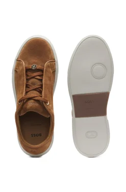 Sneakers aus Veloursleder mit verdecktem Keilabsatz