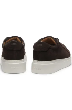 Sneakers aus Veloursleder mit verdecktem Keilabsatz