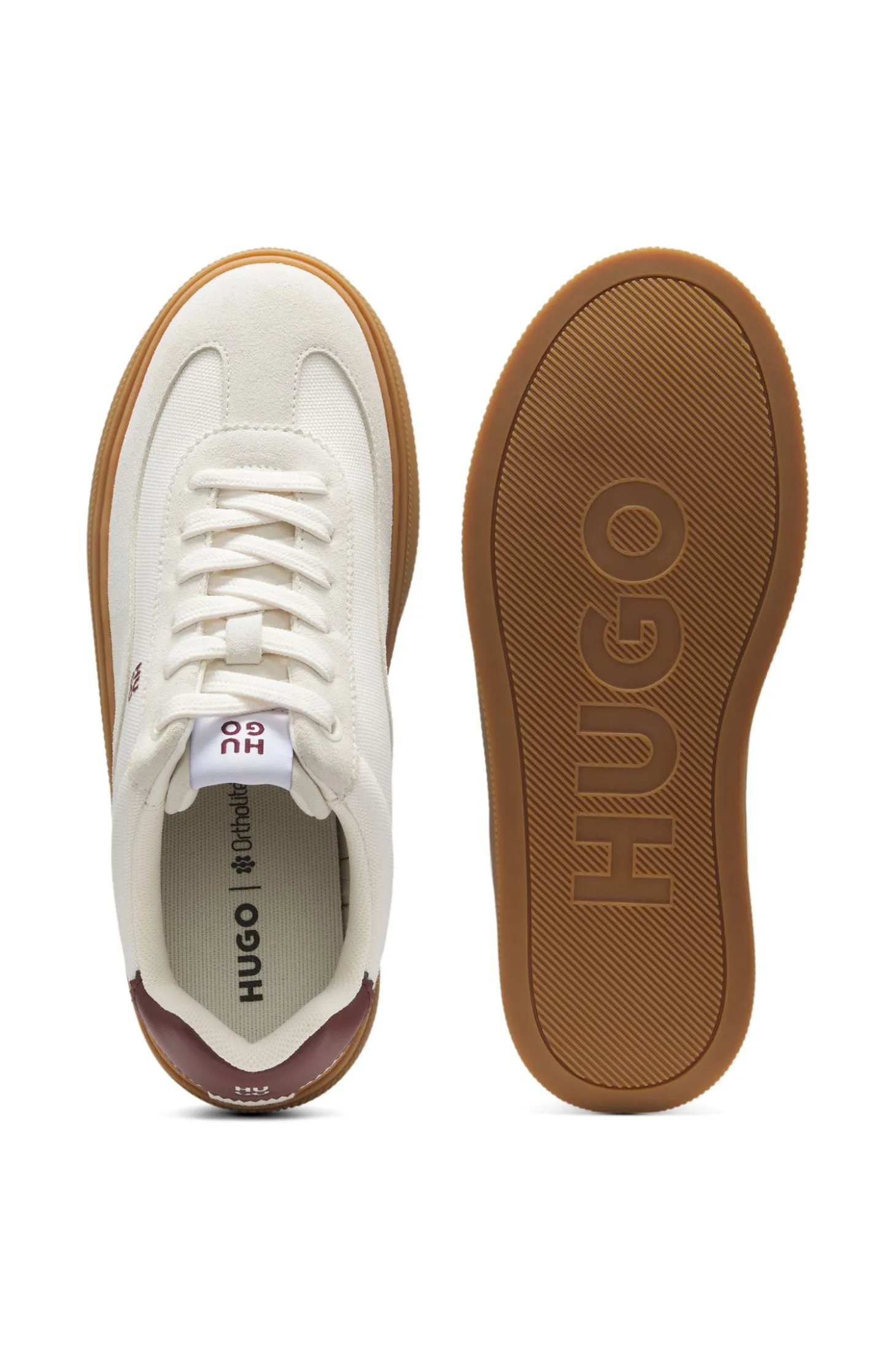 Sneakers aus Veloursleder und Canvas mit Logo-Details