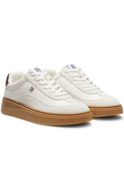 Sneakers aus Veloursleder und Canvas mit Logo-Details
