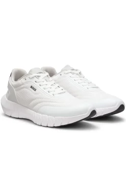 Sneakers im Laufschuh-Stil mit Lederbesatz