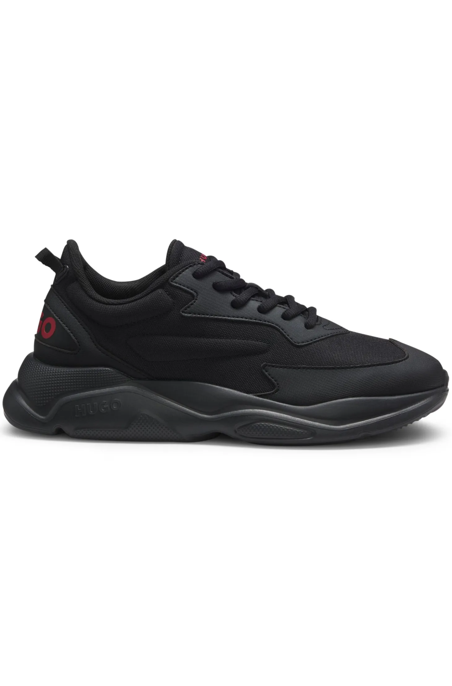 Sneakers in Canvas-Optik mit Logo an der Ferse
