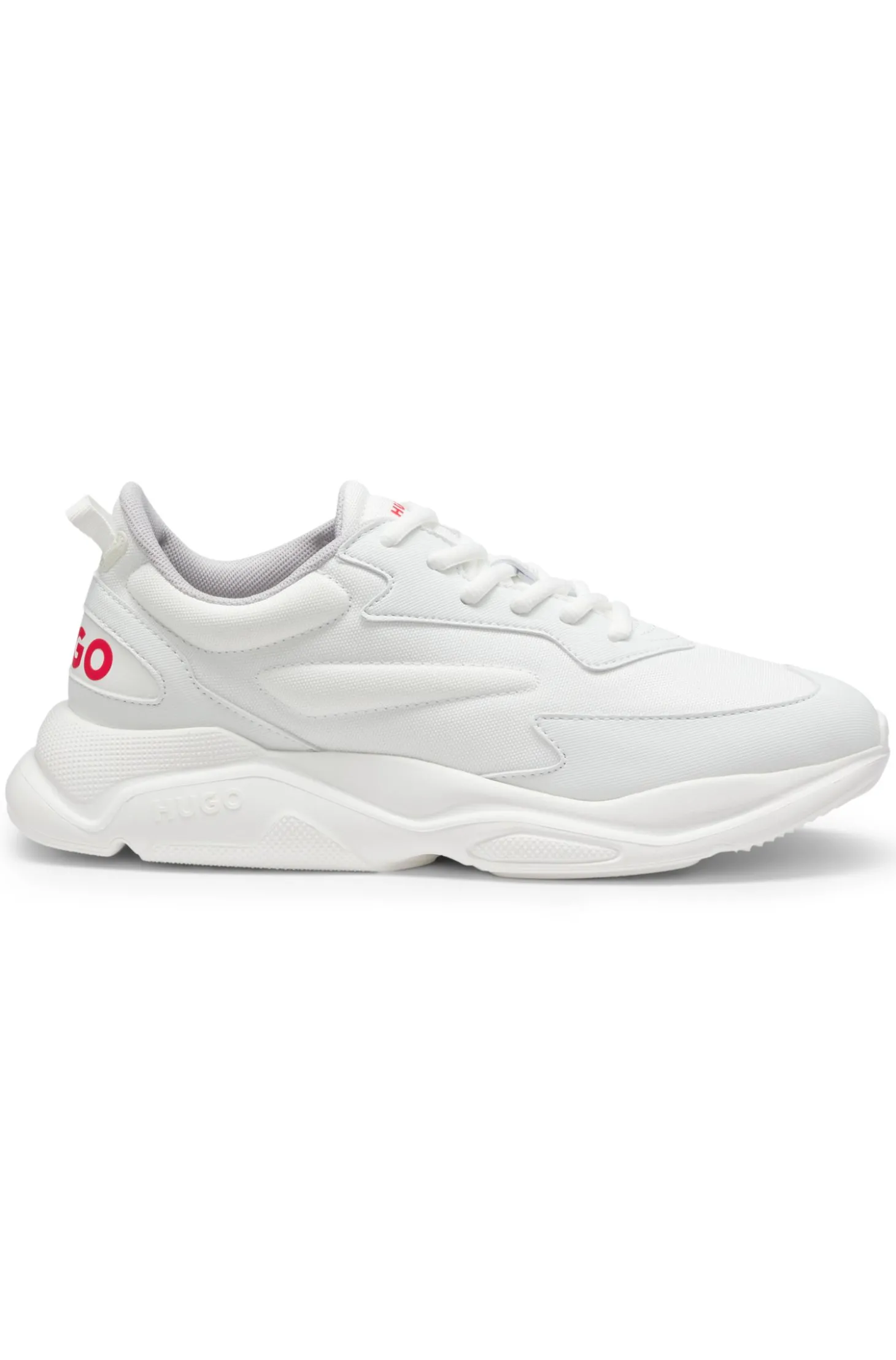 Sneakers in Canvas-Optik mit Logo an der Ferse