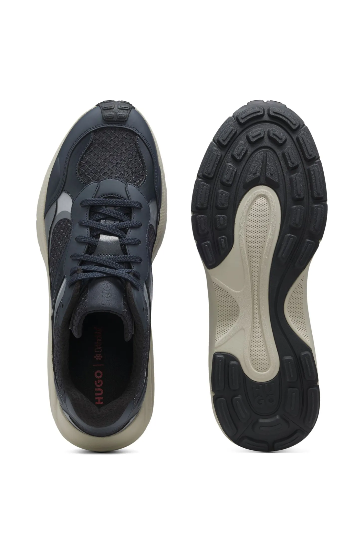 Sneakers mit Kunstleder und Mesh