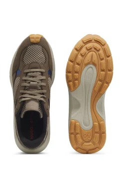 Sneakers mit Mesh und Kunstleder