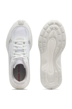 Sneakers mit Mesh und Kunstleder