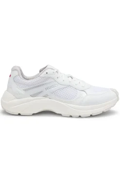 Sneakers mit Mesh und Kunstleder